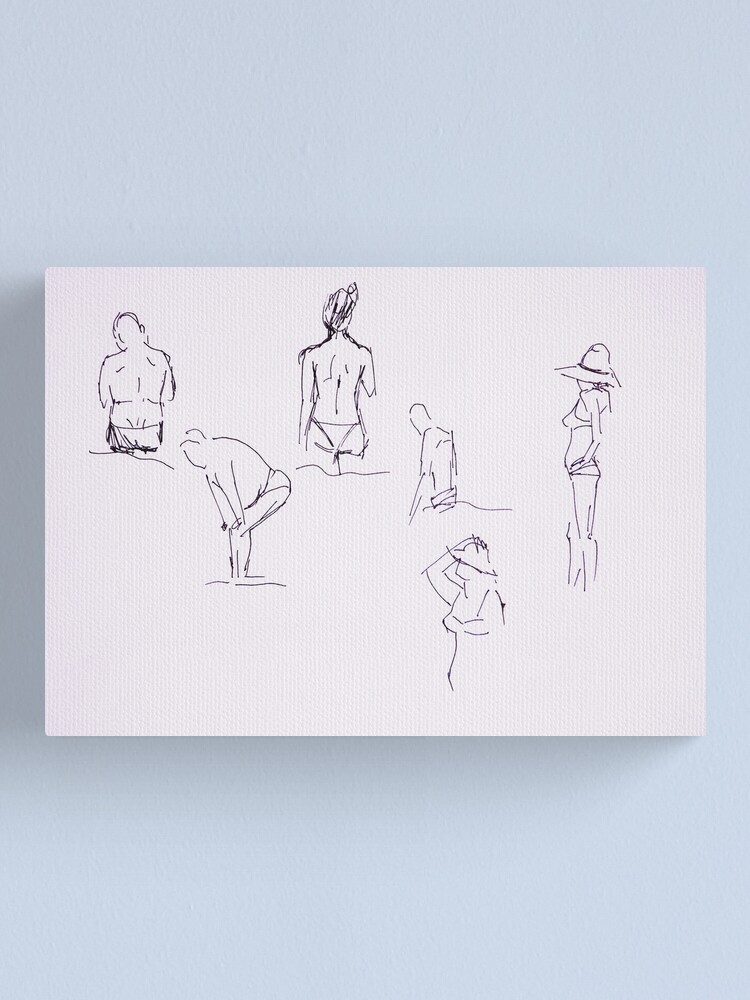 Thumbnail 1 of 3, Canvas Print, People on the beach designed and sold by Anthropolog.