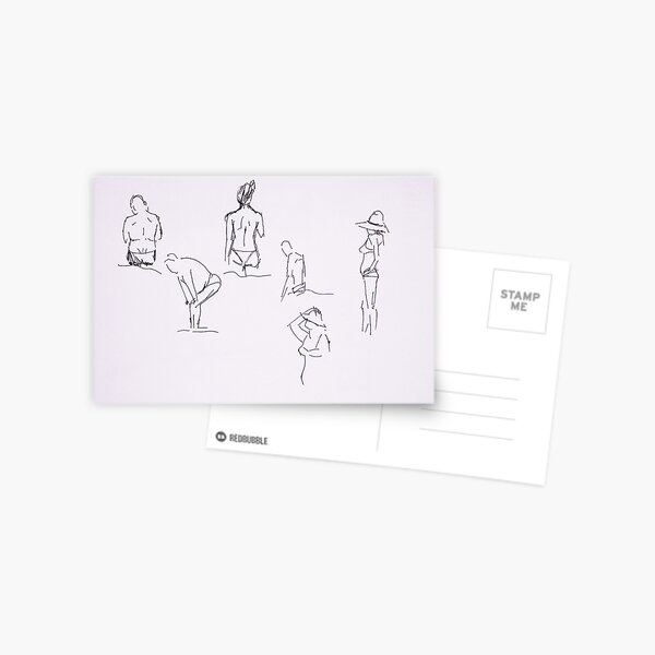 People on the beach Postcard