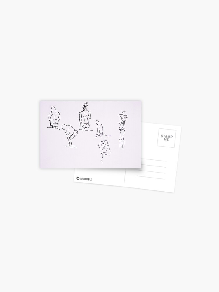 Thumbnail 1 of 2, Postcard, People on the beach designed and sold by Anthropolog.
