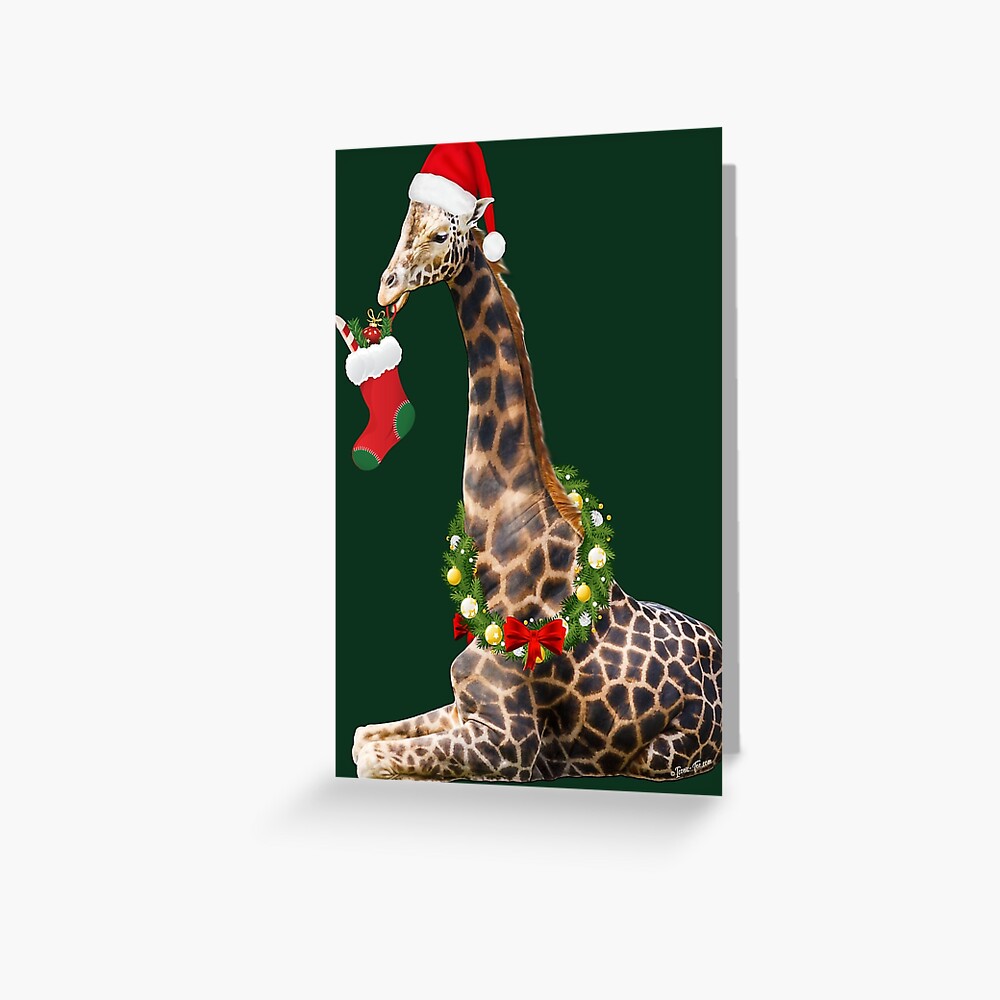 Christmas Giraffe Greeting Card