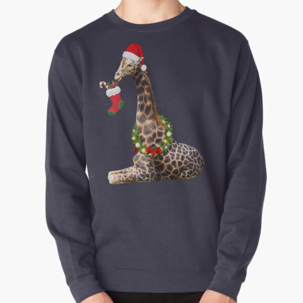 Christmas Giraffe Pullover Sweatshirt