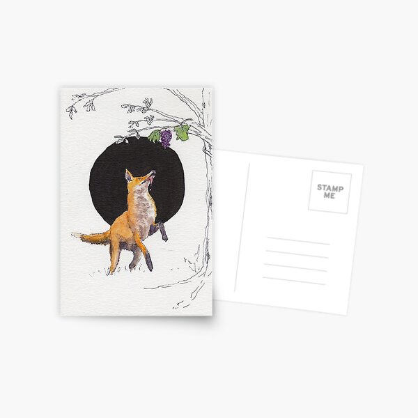 Fox and Grapes Postcard