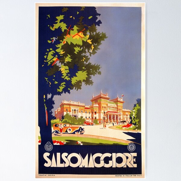 Item preview, Salsomaggiore art deco vintage Italian travel ad designed and sold by aapshop.