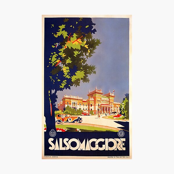 Item preview, Salsomaggiore art deco vintage Italian travel ad designed and sold by aapshop.