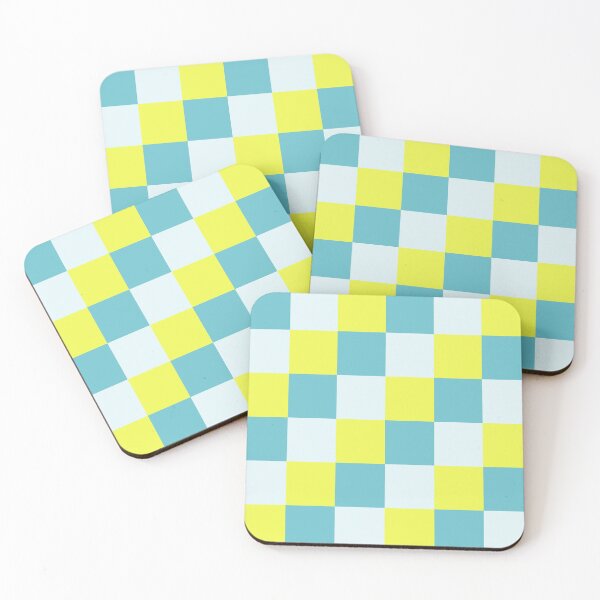 Item preview, Meliae - Abstract Yellow Blue Colorful Checkered Pattern Check Pattern designed and sold by Retro-Rocket.