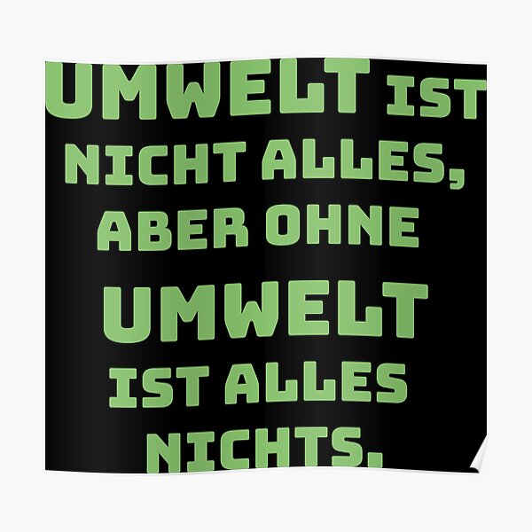 Poster Umweltschutz Redbubble