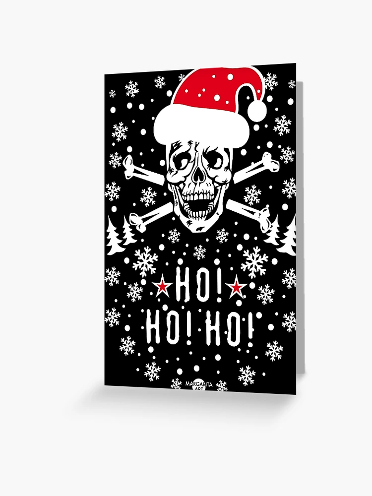 Grußkarte mit 26 Skull Totenkopf Ho Ho Ho Weihnachtsmann