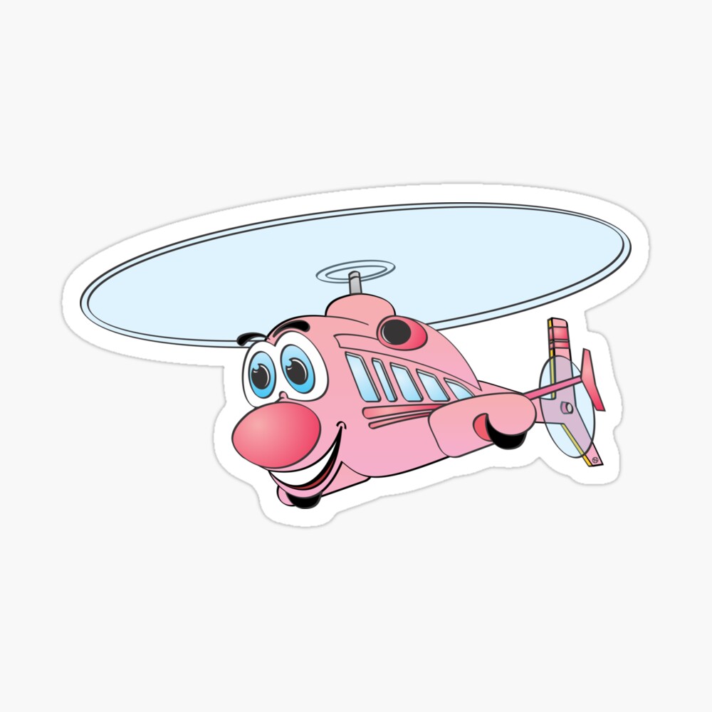 Pink Helicopter Cartoon.