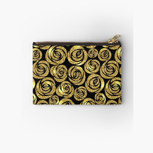 Item preview, Golden Flowers on Black Background designed and sold by parazitgoodz.
