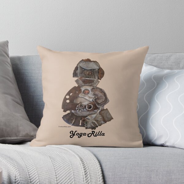 Gorilla the Yoga-Rilla Throw Pillow