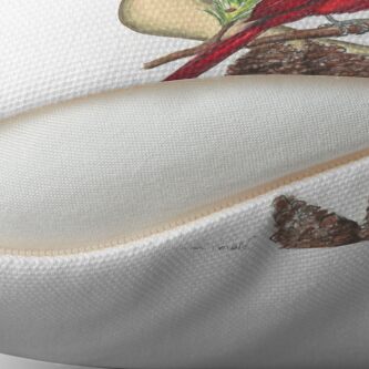 Alternate view of Cardinal - watching over me Throw Pillow