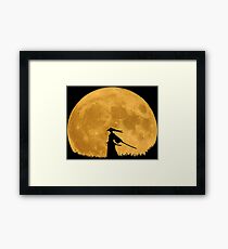Samurai in the moonlight Framed Print