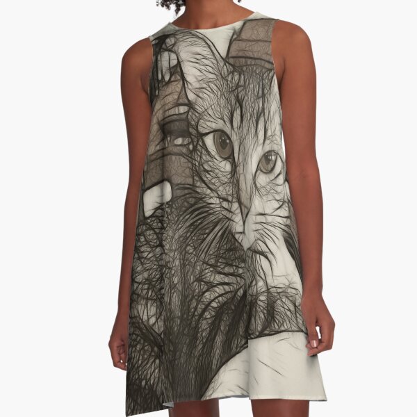 Music Loving Cat A-Line Dress