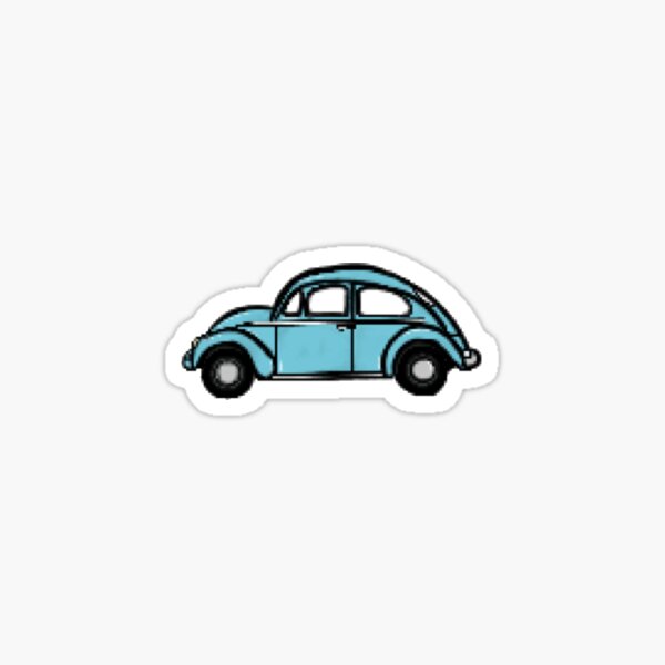 Blue Car Small Sticker