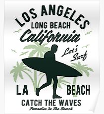Surfing California Surf Poster