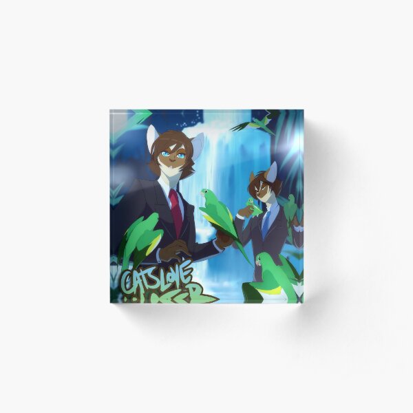Cats Love Water Cover II Acrylic Block