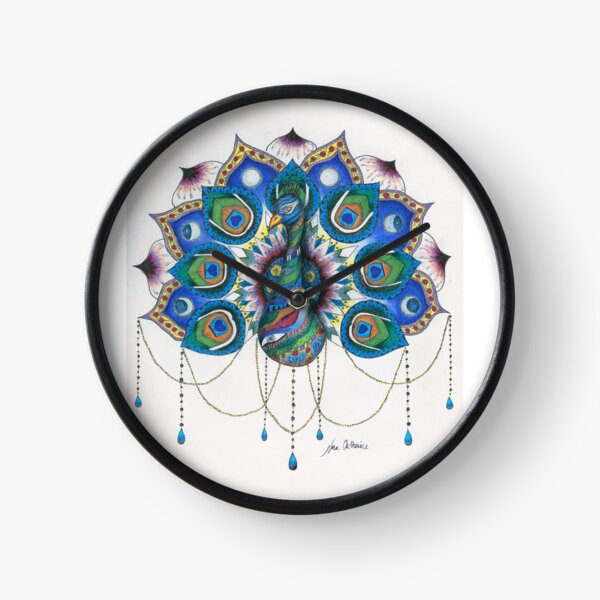 Peacock Mandala Clock