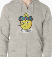 Weiches Zitronengras Hoodie mit Reißverschluss
