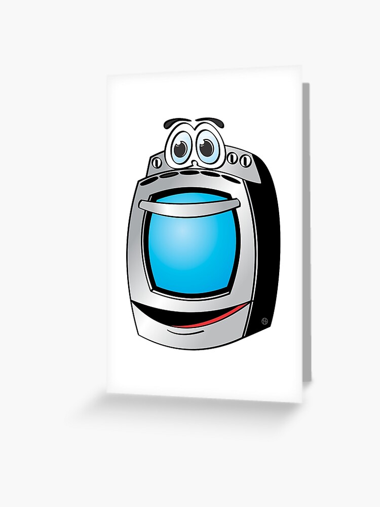 Stainless Steel Stove Cartoon Greeting Card By Graphxpro Redbubble