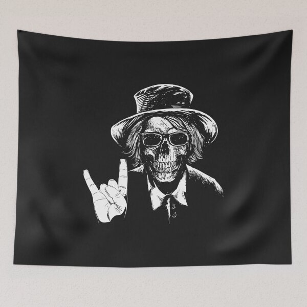 Item preview, cool skull skeleton devil horns hand sign designed and sold by peter2art.