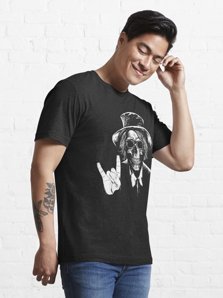 "cool skull skeleton devil horns hand sign" Tshirt by peter2art
