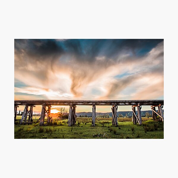 Item preview, Old Rail Bridge Sunset  designed and sold by redkitephotos.