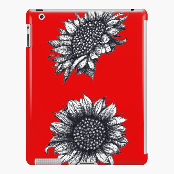 Black White Sunflowers iPad Snap Case
