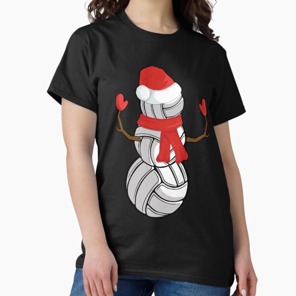Item preview, Funny Christmas Volleyball Balls Snowman TShirt designed and sold by MerchK1ng.