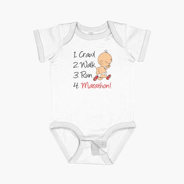 Item preview, Crawl, Walk, Run Marathon Running Baby Cartoon designed and sold by jaycartoonist.