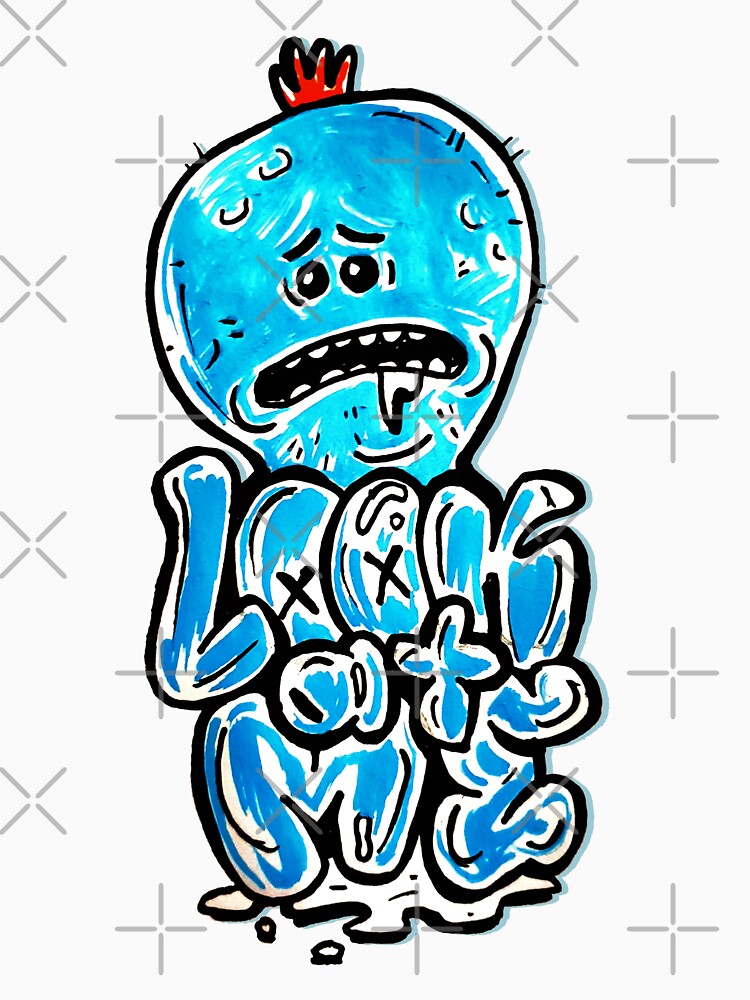 Mr Meeseeks from Rick and Morty™ "Look At Me" Retro Graffiti Throwback - Meeseeks and Destroy by sketchNkustom