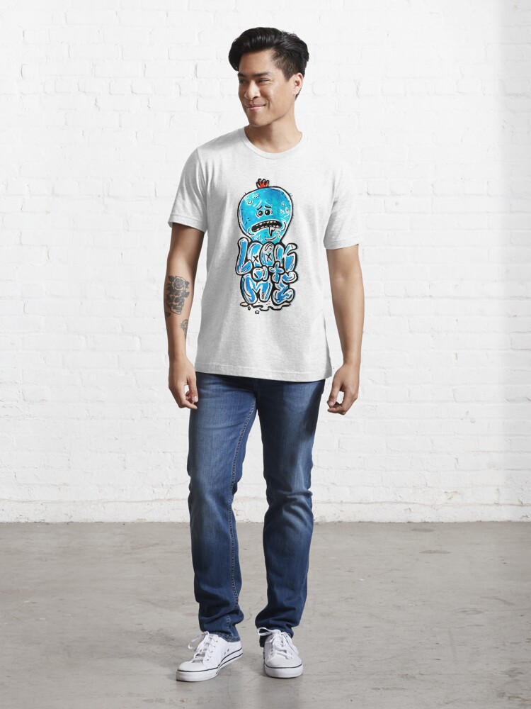 Alternate view of Mr Meeseeks from Rick and Morty™ "Look At Me" Retro Graffiti Throwback - Meeseeks and Destroy Essential T-Shirt