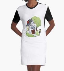 White House Cartoon Graphic T-Shirt Dress