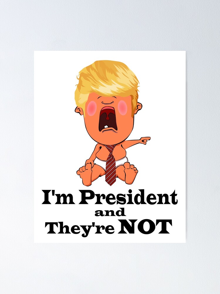 President Trump Donald Trump Cry Baby Man Child Rbssg Poster By Sandyspider Redbubble