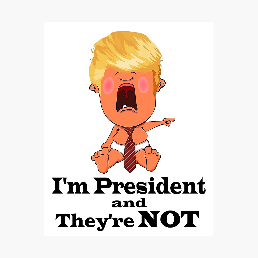 President Trump Donald Trump Cry Baby Man Child Rbssg Poster By Sandyspider Redbubble