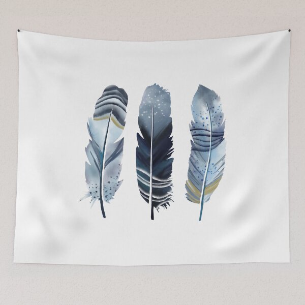 Item preview, Blue Watercolor Feathers designed and sold by Elyse Burns.