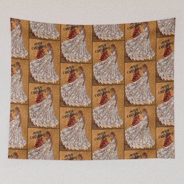 Item preview, Red Haired African American Woman Christmas Scene designed and sold by cutiepietees.