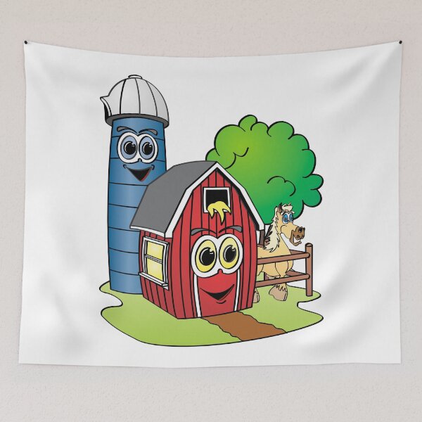 Item preview, Barn Silo Horse Farm Cartoon designed and sold by Scott Hayes.
