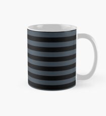 Charcoal Gray and Black Horizontal Stripes Classic Mug