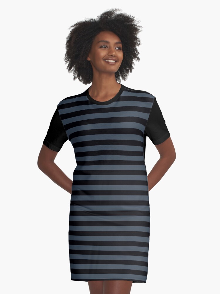 Charcoal Gray and Black Horizontal Stripes Graphic T Shirt Dress for Sale by ColorPatterns Redbubble