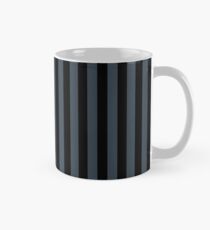 Charcoal Gray and Black Vertical Stripes Classic Mug