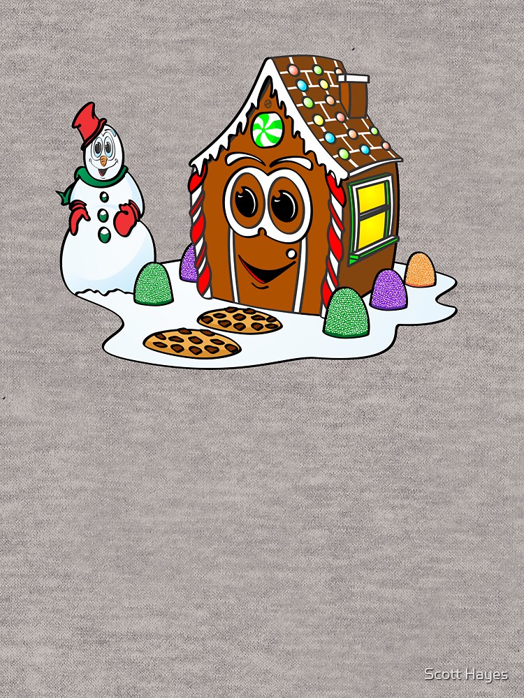 Gingerbread House Snowman Cartoon de Graphxpro