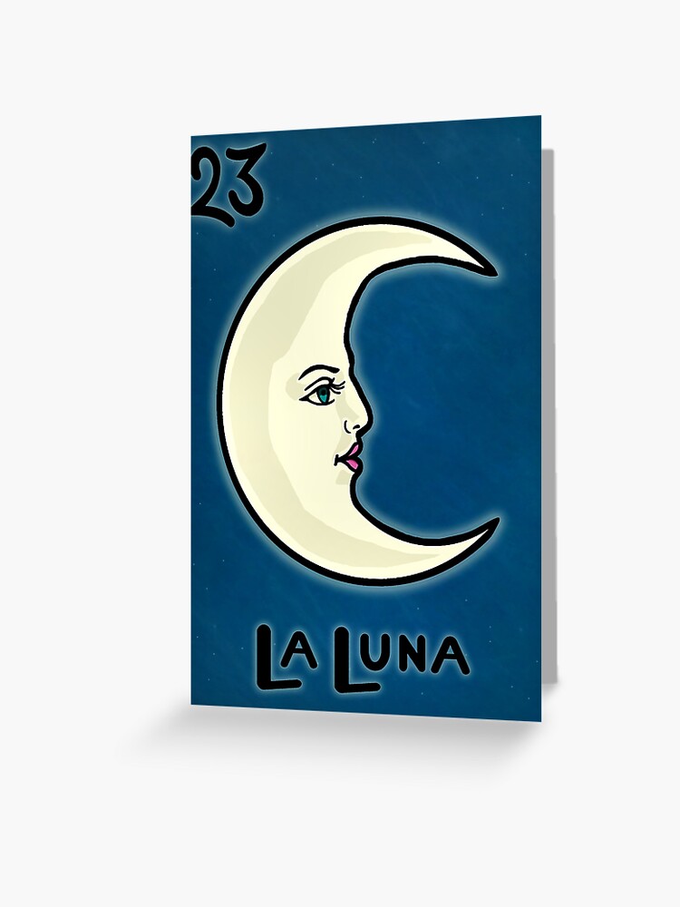 Blank Card Featuring La Luna from Loteria Card Game Retro Mexican Greeting Card
