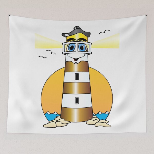Item preview, Lighthouse Cartoon Gold White designed and sold by Scott Hayes.