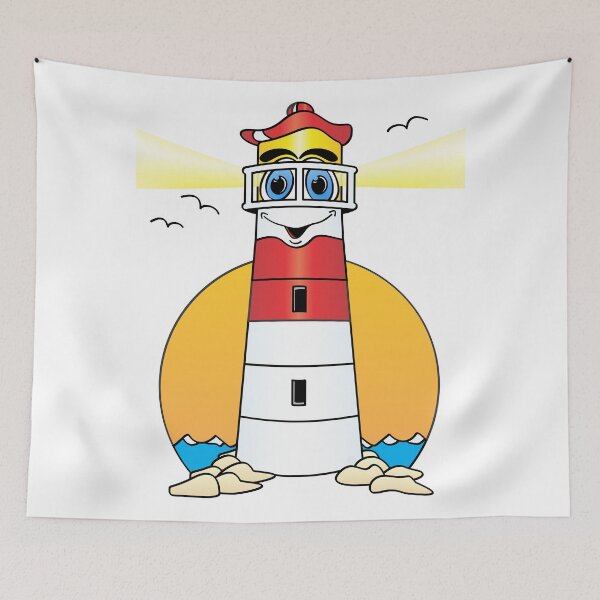 Item preview, Lighthouse Cartoon Red White designed and sold by Scott Hayes.
