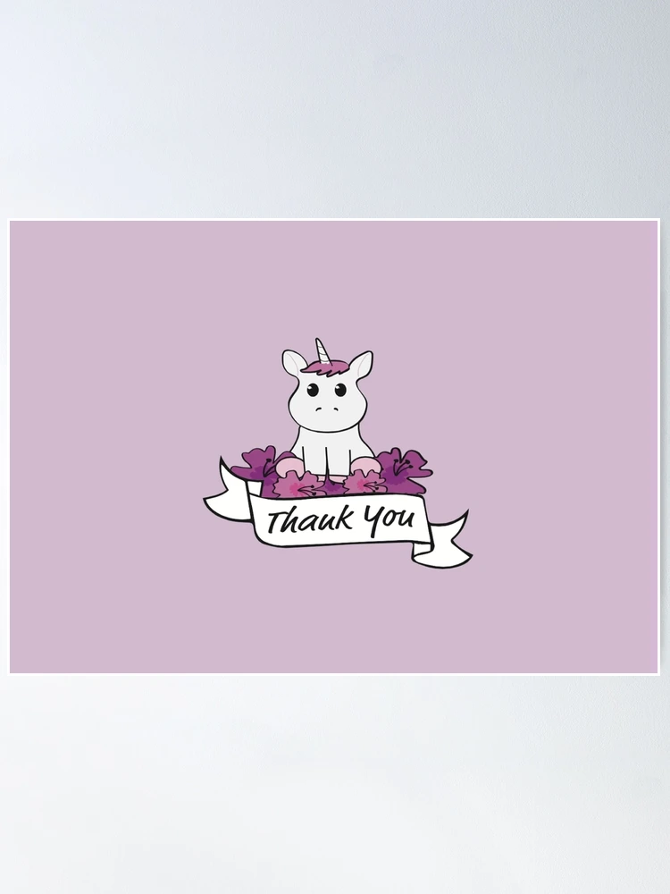 30 Unicorn Thank You Cards Purple Pink Blank