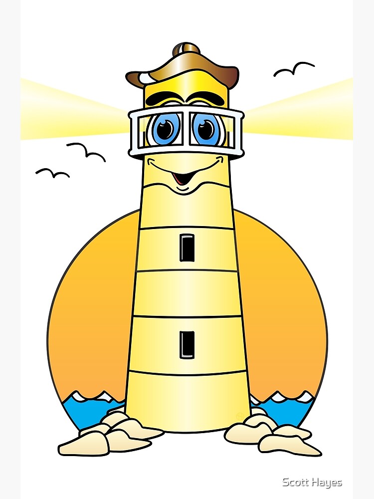 "Lighthouse Cartoon Yellow" Poster by Graphxpro | Redbubble