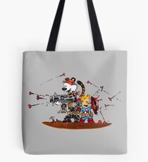 Calvin and Hobbes Inspired Captain and Soldier Parody Tote Bag