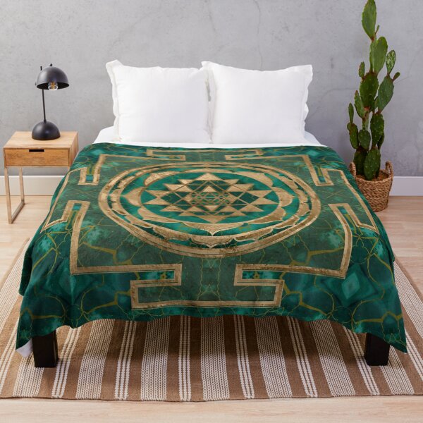 Item preview, Sri Yantra  / Sri Chakra Malachite and gold  designed and sold by Nartissima.