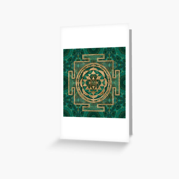 Item preview, Sri Yantra  / Sri Chakra Malachite and gold  designed and sold by Nartissima.