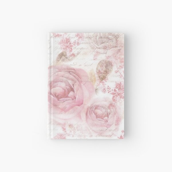 Vintage pastel pink brown butterfly floral typography Hardcover Journal